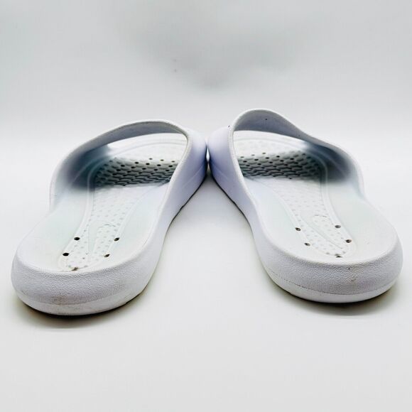 Nike Victori One Mens 13 White Black Swoosh One Shadow Slides Sandals Shoes - Picture 8 of 12